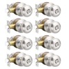 GOBEKOR 8 Pack Brushed Nickel Privacy Door Knobs Stainless Steel