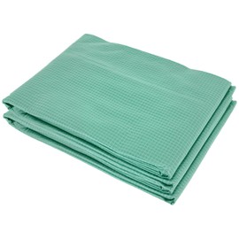 Outsunny 9.8' x 6.6' x 6.6' Plastic Greenhouse Cover Replacement, Heavy Duty Waterproof Tarp for Hoop House, Sheeting with 6 Windows, Door & Reinforcement Grid, Green