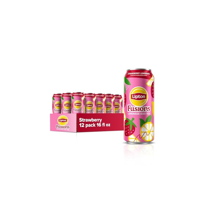 Lipton Fusions, Strawberry Lemonade & Iced Tea, 16 Fl Oz