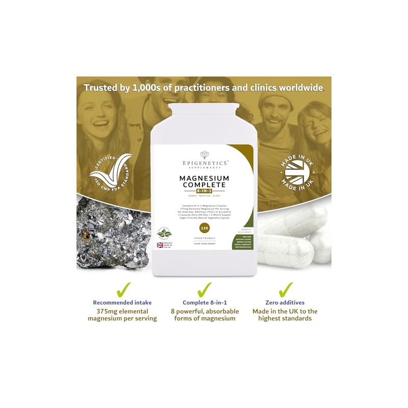 Magnesium Complete 8-in-1 | Pure 375mg Elemental Magnesium Per 2