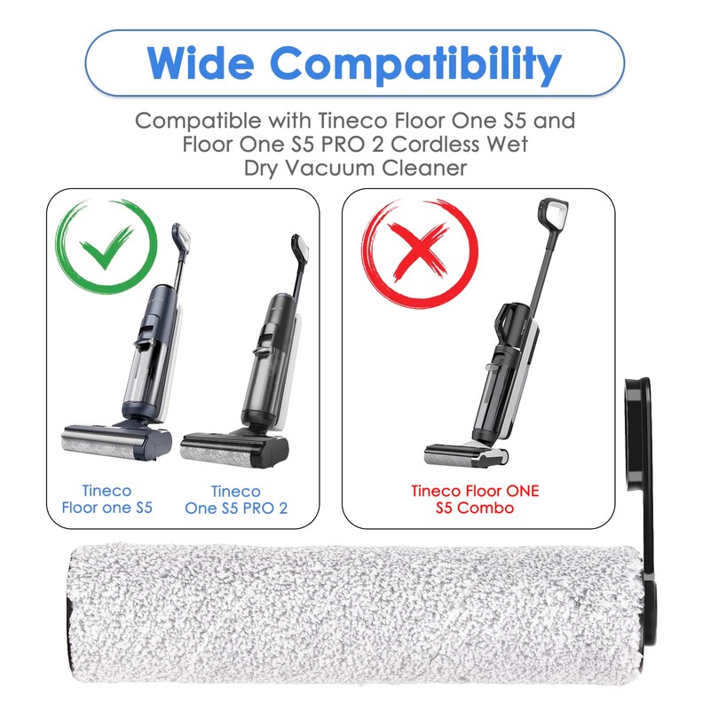 (2 Pieces) Replacement Brush Rollers Compatible with Tineco Floor One