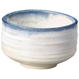 美濃焼【抹茶椀】白均窯呉須青流抹茶碗 カネタ作