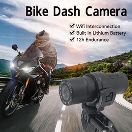 Yoidesu 1080P Action Camera for Motorcycle, & Helmet, 120° Wide Angle, Black, Helmet Mount, App Controlled, Front Left Upper Position