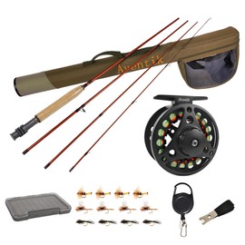 Aventik Extreme Fly Fishing Combo Kit 0/1/2/3/4/5/6 Weight Starter Fly Fishing Rod and Reel Kit Outfit with One Travel Case(9'0'' LW3/4 Fly Rod Kit)