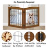 LZRS 2-Panel Freestanding Foldable Wood Dog Gate – Solid Wood