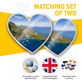 2 x Heart Stickers 7.5 cm - El Nido Palawan Philippines Fun Decals for Laptops,Tablets,Luggage,Scrap Booking,Fridges, #44955