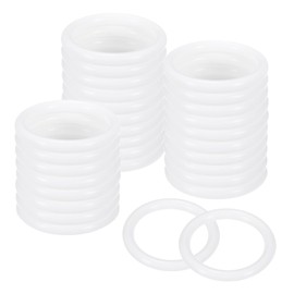 M METERXITY 50-Pack Dream Catcher Rings,1.3 Inch Plastic Macrame Wreath Floral Round Rings Plastic O Rings Hoop for DIY Wedding Wreath/Wall Hanging/Christmas/Camping White 0.16 Inch