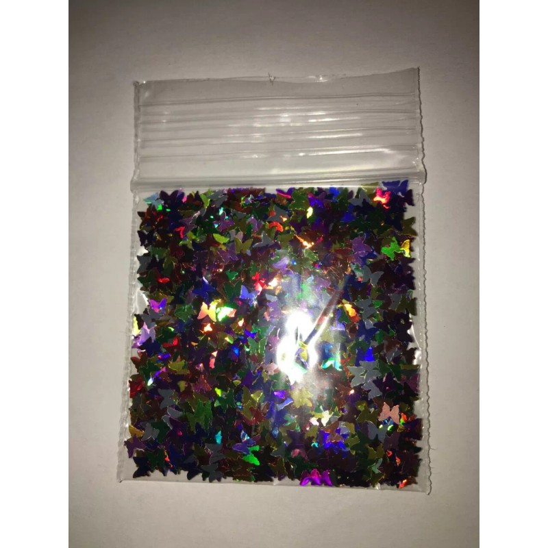 BabyEmma2007 Solvent Resistant BUTTERFLY shape Glitter-Rainbo