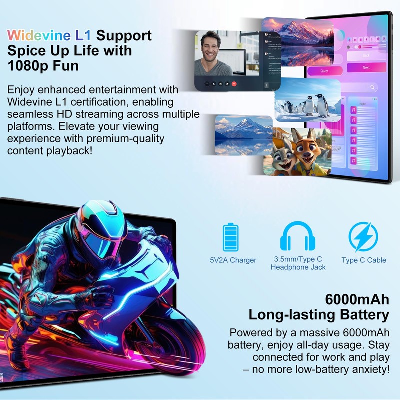 DEERTiME 2025 Latest Tablet 10 inch Android 15 Tablets with