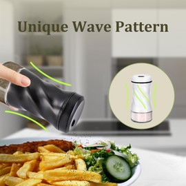 Farmhouse Salt and Pepper Shakers with Adjustable Pour Holes, Refillable Glass Salt Shaker with Stainless Steel Lids by NEODACO, Ideal for Himalayan, Kosher, and Black Pepper (Black & White)