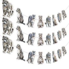 3 Pcs Snow Leopard Garland for Boys Girls Birthday Party Baby Shower