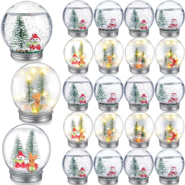 Liliful 30 Pack Christmas DIY Snow Globe Kit Including 3.58