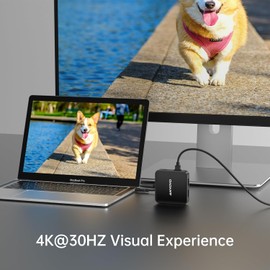 ANYOYO USB C Hub 7-in-1 Multiport Adapter - HDMI 4K@30Hz,2* USB 3.0, SD/TF Card Reader, 100W PD Compatible MacBook Pro/Air & Laptops