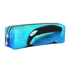 HAOSOFT Pencil Case City Police Car Pencil Case for Boys Girls Large School Supplies Pencil Case School Pencil Case for School, orca whales, Garment bag