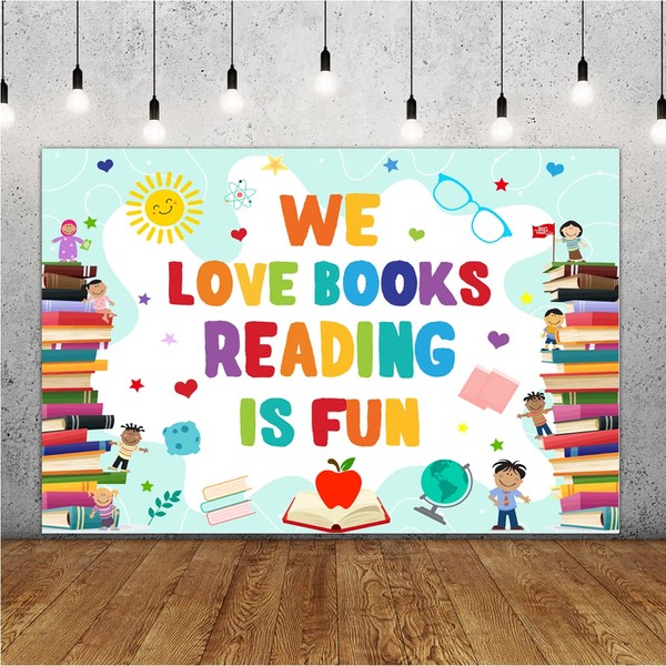 Lofaris World Book Day Backdrop We Love Books Reading is