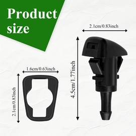 Tecledsn 2PCS Front Windshield Washer Nozzles, Washer Nozzle Kit, Washer Spray Jet Kit Replacement for Chrysler Dodge Ram, Replaces #4805742AB/ 5113049AA/ 55077460AA/ 5303833AA/ 5116079AA (2PCS)