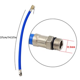 ALUYF Pack of 2 Tyre Inflator Hose Air Tool Flexible Clip Rubber Air Tube Bicycle Motorcycle Tyre Inflator Tyre Valve Extension Adapter Rubber Air Tube for All Tyres with Standard Valves