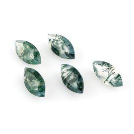 1 PCS,16x7 MM, YASHEE Natural Moss Agate Crystal, Brilliant Cut, Marquise Shape, Jewelry Making Supply, Chakra Energy Healing Gemstone, Real Crystal, Birthstone, Wholesale deal