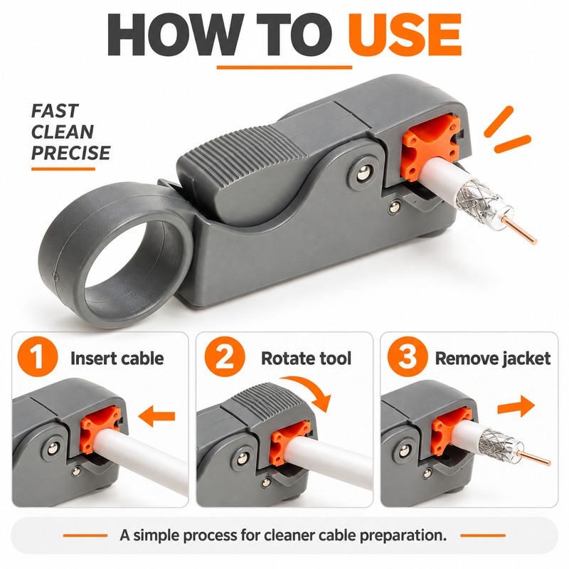 Coaxial Cable Stripping Tool for Wire Prep – Adjustable 4/6/8/9/12mm
