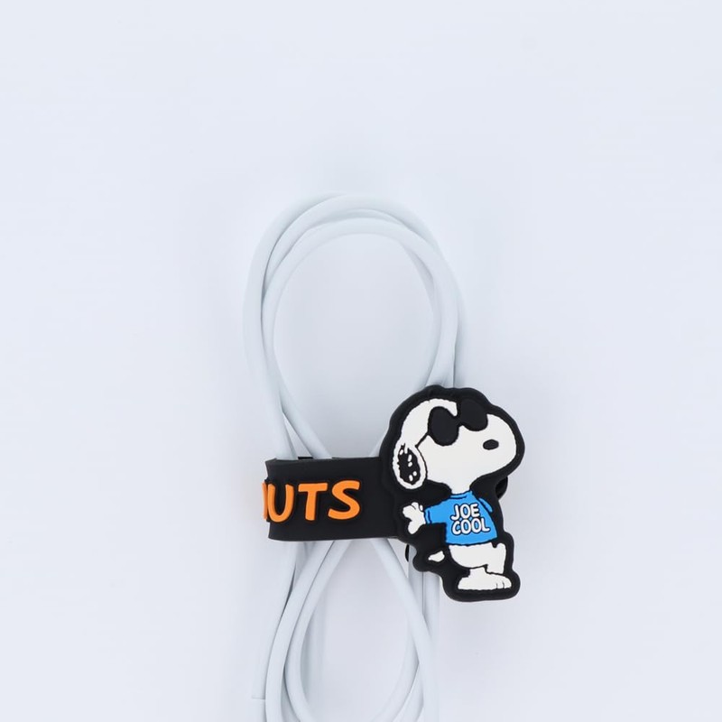 Sunstar Stationery Snoopy Cable Holder Snap Peanuts Petit Collection Joe