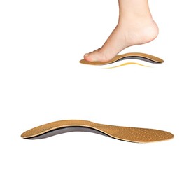 Orthotic Leather Shoe Insoles Inserts For Women, Reduce Discomfort Prevent Forefoot Pain With Metatarsal Arch Support (Brown, M)