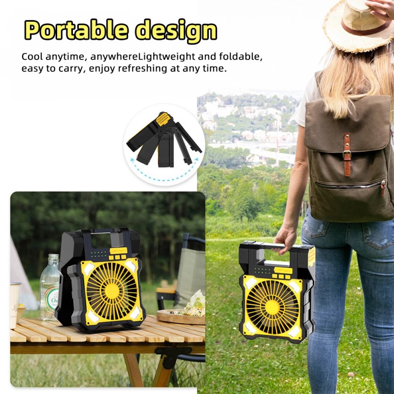 KEPEAK 5 Speed Solar Fan&Portable Camping Fan with Lantern 5200mAh
