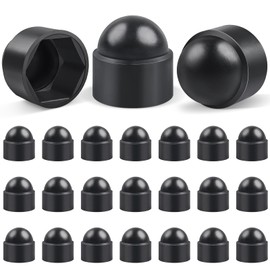 Jeboler Plastic Caps Screw Caps M8, Pack of 25 Black Protective Caps for Screws M8 (RAL 9005), Cover Caps for Nuts End Caps for Screws Hex Nut Cap