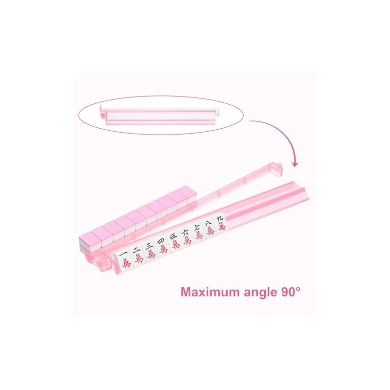 Mahjong Racks with Pushers 4PCS Set Majiang Tile Holder Acrylic