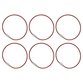 PATIKIL 5.9" Length Wire Keychain Cable, 6 Pack Nylon Coated Stainless Steel 1.5mm Key Ring Loop for Outdoor Hiking Hanging Luggage Tag Keys ID Card, Red
