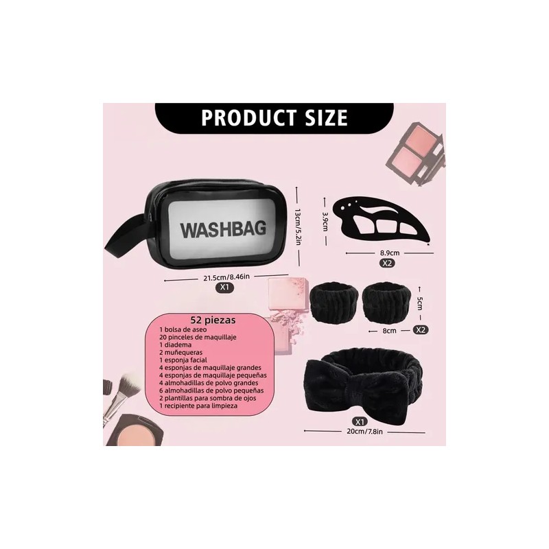 52 Brochas Maquillaje Profesional Y Herramientas Cosméticas