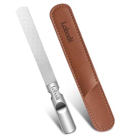 Lobodt Stainless Steel Nail File, Double-Sided Nail File, Metal Nail File, Reusable Natural Nail Art File, Nail Art Tool, Home Salon or Travel Mini Nail File Suitable for Both Men and Women