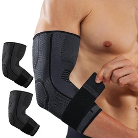 Protector de Brazo para Codera Deportivas, Codera Ajustable 2pk (Negro L)