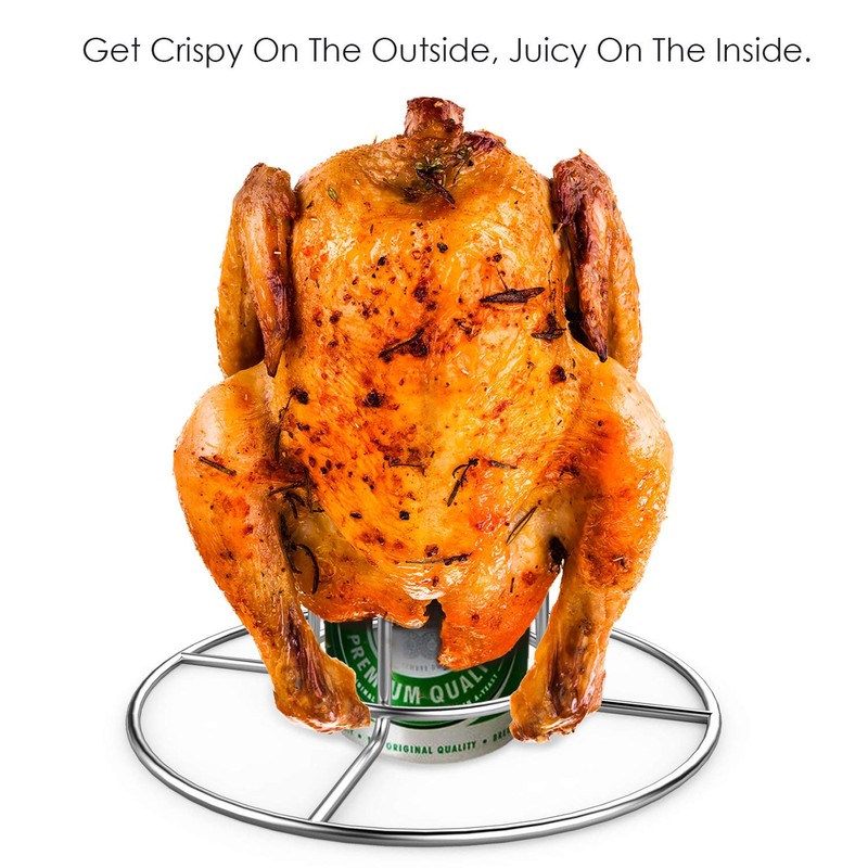 RUSFOL Beercan Chicken Rack, Stainless Steel Chicken Stand for Smoker