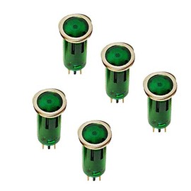 Vogueing Tool DC 12V Green Warning Signal Light Dashboard Indicator Light Car Van Boat Dash Warning Signal Light (Pack of 5)