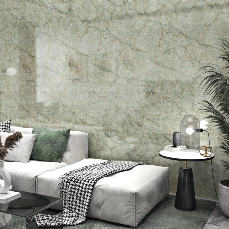 LIKILIKI Green Marble Contact Paper for Countertops Waterproof Granite Peel
