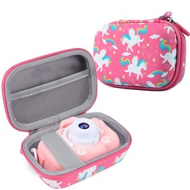 Leayjeen Children's Camera Protective Case Compatible with Grepro/Gofunly/Goopow/YunLone/AONISE/Dwfit/Kriogor/Hangrui Children's Digital Camera Protective Case (Case Only), Pink (pink unicorn), Kids