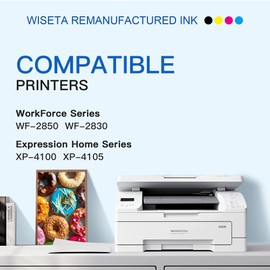 212 Ink Cartridges High Yield Remanufactured for Epson 212XL T212XL T212 Ink Cartridges for XP-4100 XP-4105 WF-2830 WF-2850 Printer New Upgraded Chips (2 Black, 1 Cyan, 1 Magenta, 1 Yellow, 5 Pack)