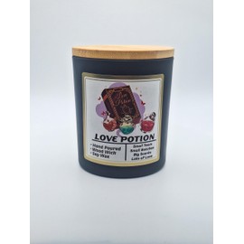 Love Irene 'Love Potion' – A Magical Blend of Sweet Florals, Warm Vanilla, and Sensual Musk. Perfect for Creating a Romantic Mood. 100% Natural Soy Wax | Hand Poured | Wood Wick | 12 oz Candle.