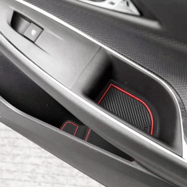 Auovo Anti-Dust Mats Compatible with Chevy Cruze Accessories 2016-2019 Non-Slip Cup Holder Inserts, Center Console Liner Mats, Door Pocket Liners Car Interior Decoration 20pcs/Set (Red)