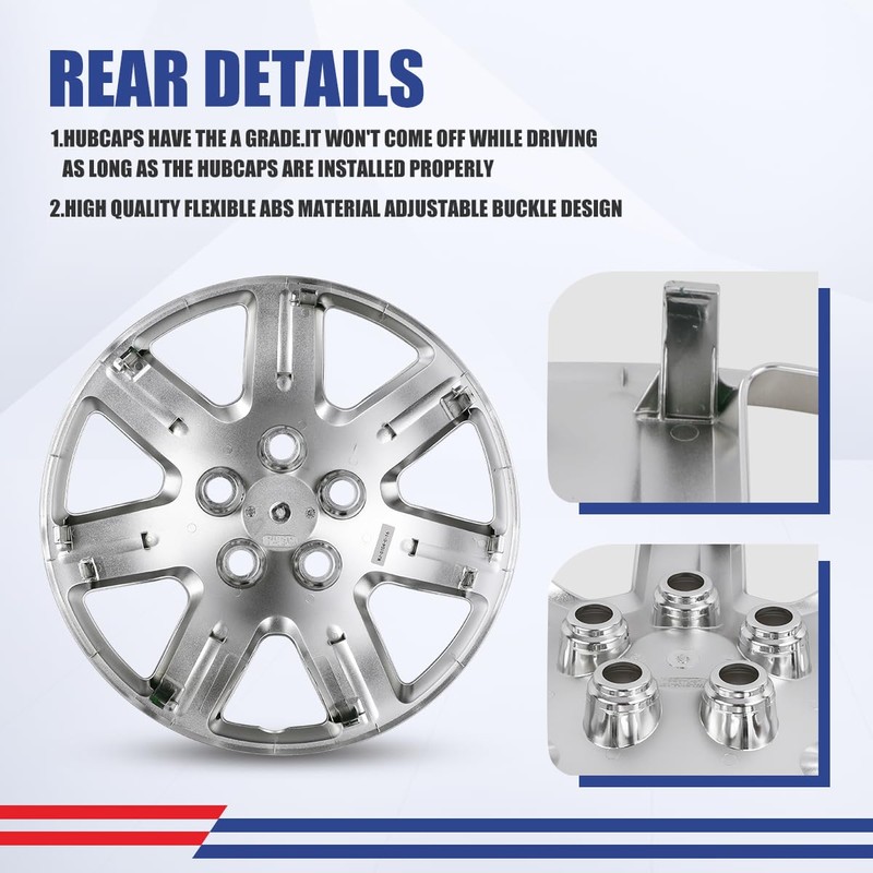 AUTOWIKI 16" Hubcaps for 2006-2011 Honda Civic Wheel Rims Cover
