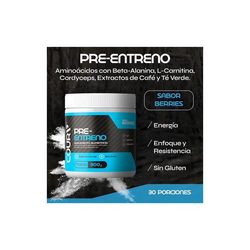 Coura Pre-entreno En Polvo Beta Alanina 300g 30 Porciones
