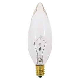 Satco S3390 120V E14 Euro Base 25-Watt B9.5 Light Bulb, Clear