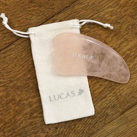 Cassa Plate with Pouch [Rose Quartz] For Facial and Lymphatic Massage, LUCAS Lucas
