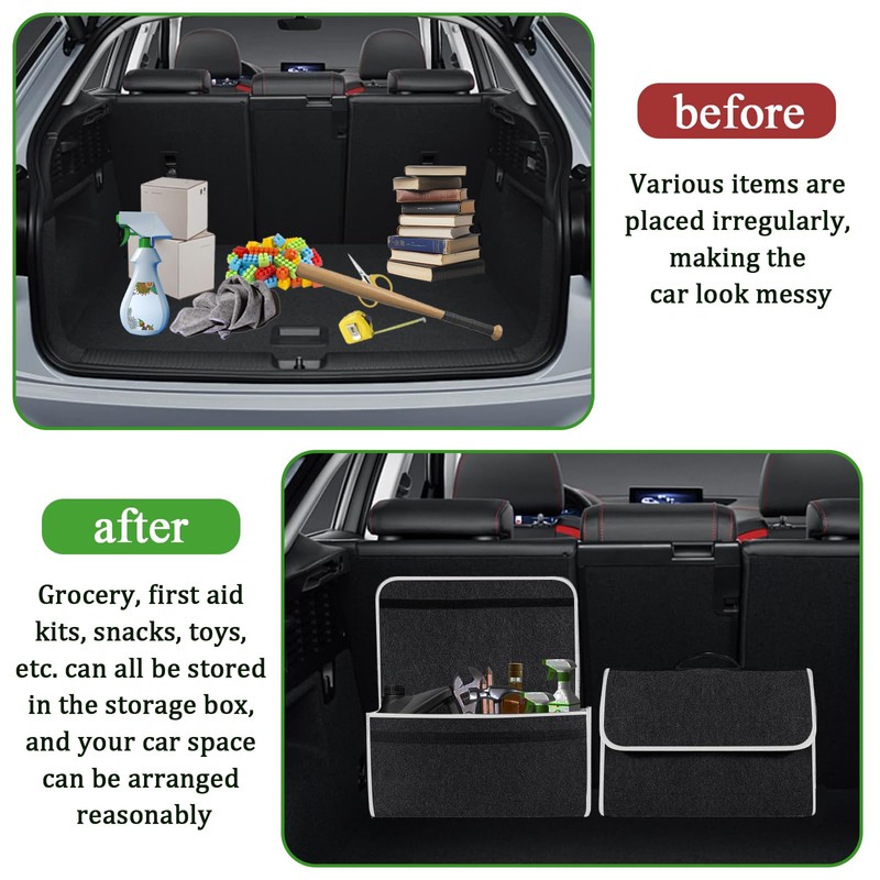 HIAHXC Car Boot Organiser Bag, Foldable Car Boot Organiser Storage,