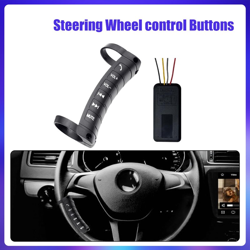 Car Steering Wheel Remote Control - Wireless Button Remote for
