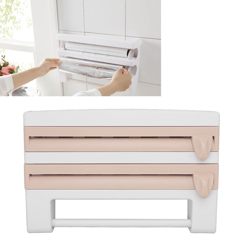 Cling Film Holder Wall Mount Multifunctional Cling Film Cutter with
