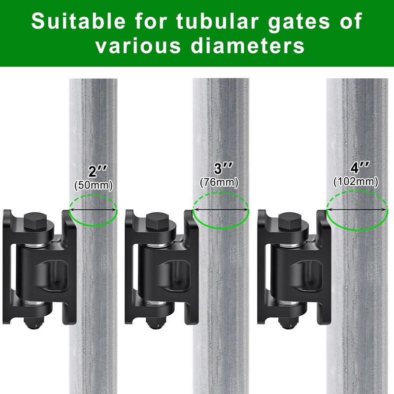 Insaga Curved Base Weld On Hinges for Round Tubes (2-4"