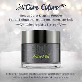 SNS Nail Dip Powder, Gelous Color Dipping Powder - Breaking The Ice (Gray, Bronze/Silver, Shimmer) - Long-Lasting Dip Nail Color Lasts 14 Days - Low-Odor & No UV Lamp Required - 1.5oz