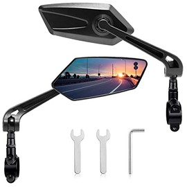 Handlebar Bike Mirror, HD Blast-Resistant, Adjustable Rotatable Bike Mirror, Rearview Bike Mirrors, Bicycle Mirror (2PCS) (Fan)
