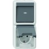 Gira 017630 Combination Vertical Schuko Switch Water-Protected Surface-Mounted Grey